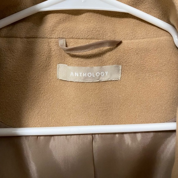 Anthology Funnel Neck Single-Breasted Long Coat Camel Color with Woman size 26 - Picture 9 of 10